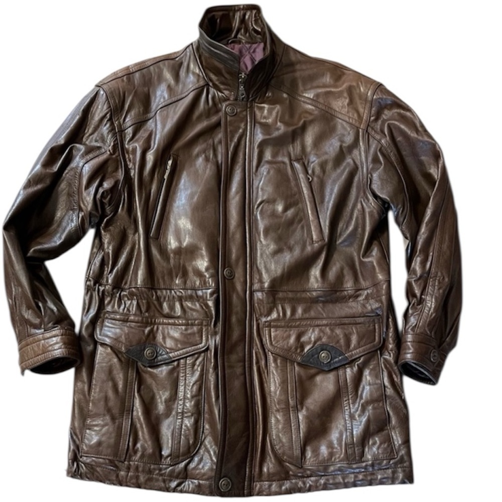 Vintage Tip Top Tailors Men's Rich Brown Leather Field Jacket